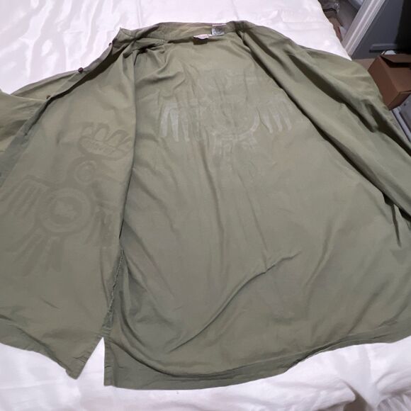 Vintage Mecca Military Style Shirt Men’s Large Tan Paratrooper Skater Rapper Y2K - Picture 5 of 12